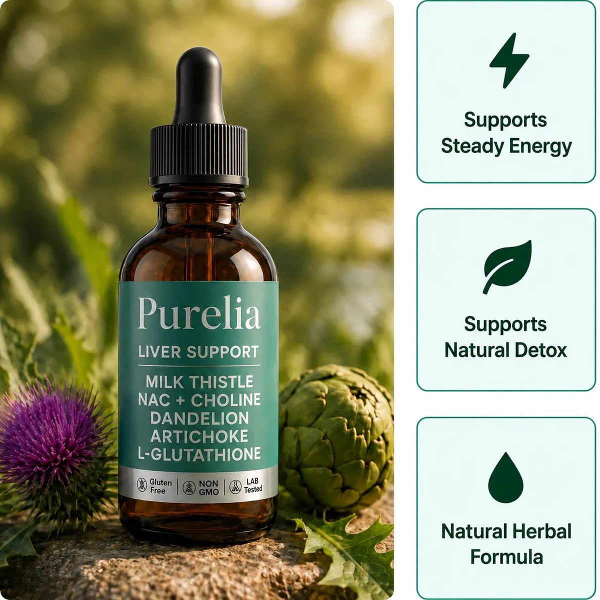 Purelia liver support bottle